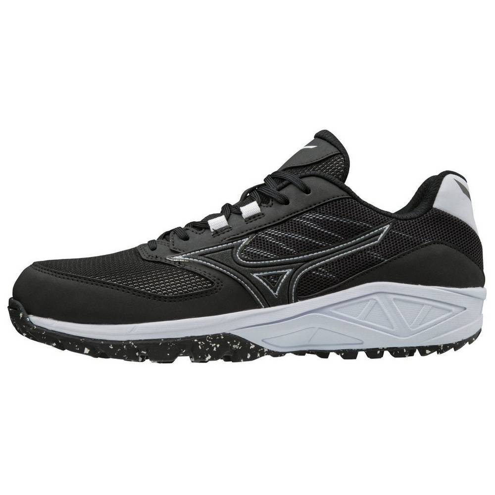 Mens Mizuno Dominant All Surface Low Turf Baseball Shoes Black/White Philippines (GPRTJX201)